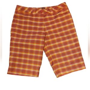 Slazenger Pink Orange Bermuda Golf Shorts Plaid Size 2